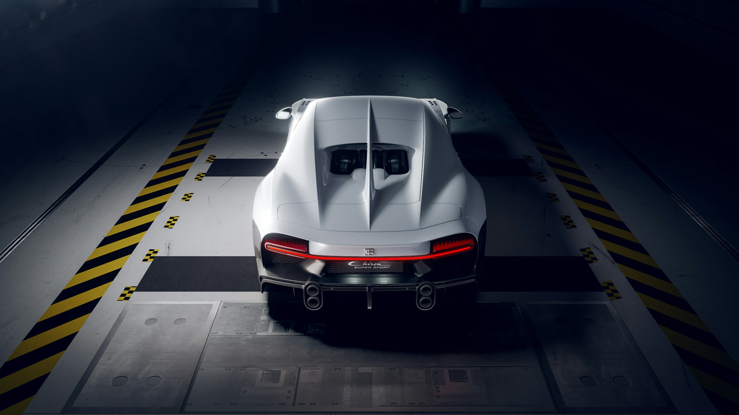 Chiron Super Sport: vista superior/traseira e aerodinâmica Longtail