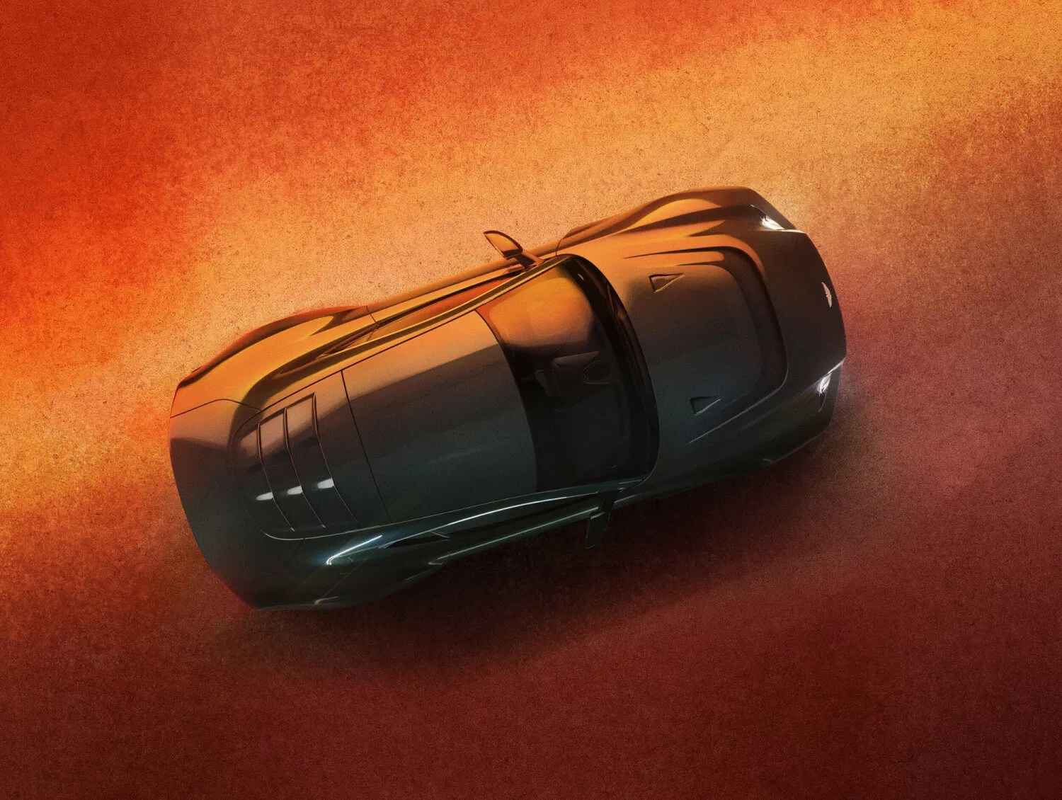 Aston Martin Valour fotografado numa composição superior