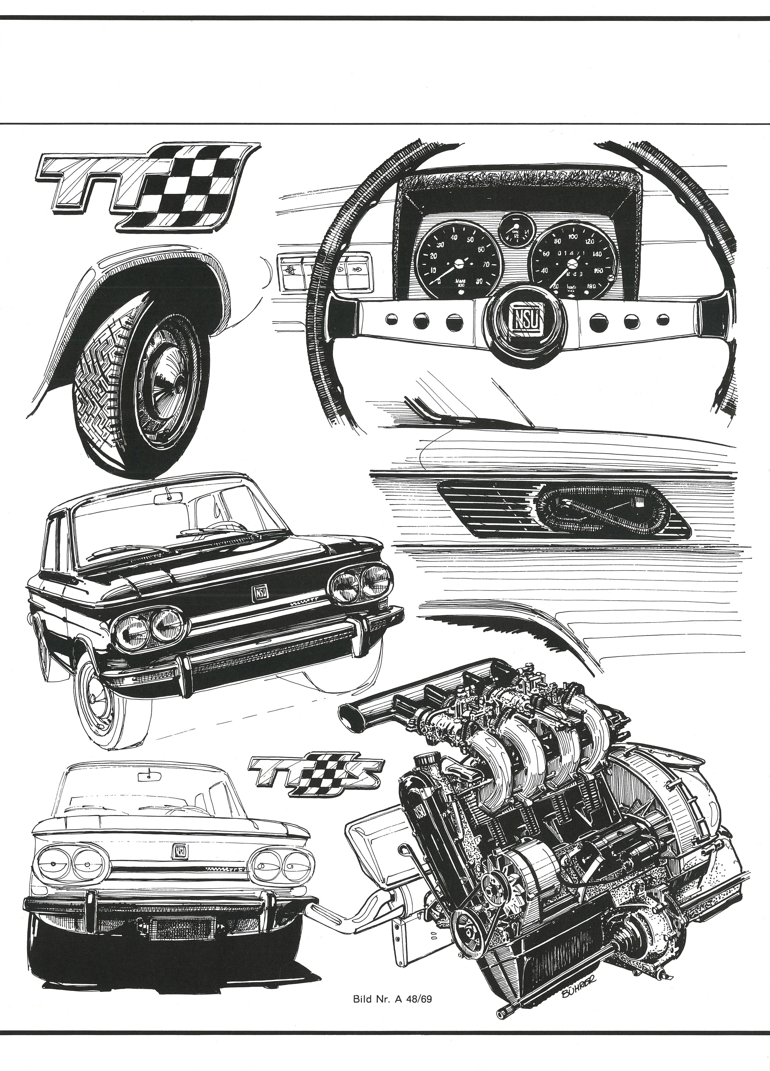 NSU TT e TTS em desenho de arquivo