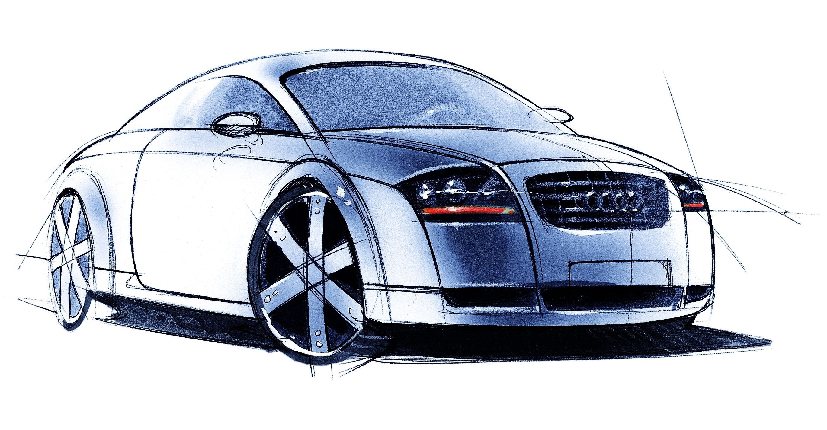 Esboço de design do Audi TT Coupé