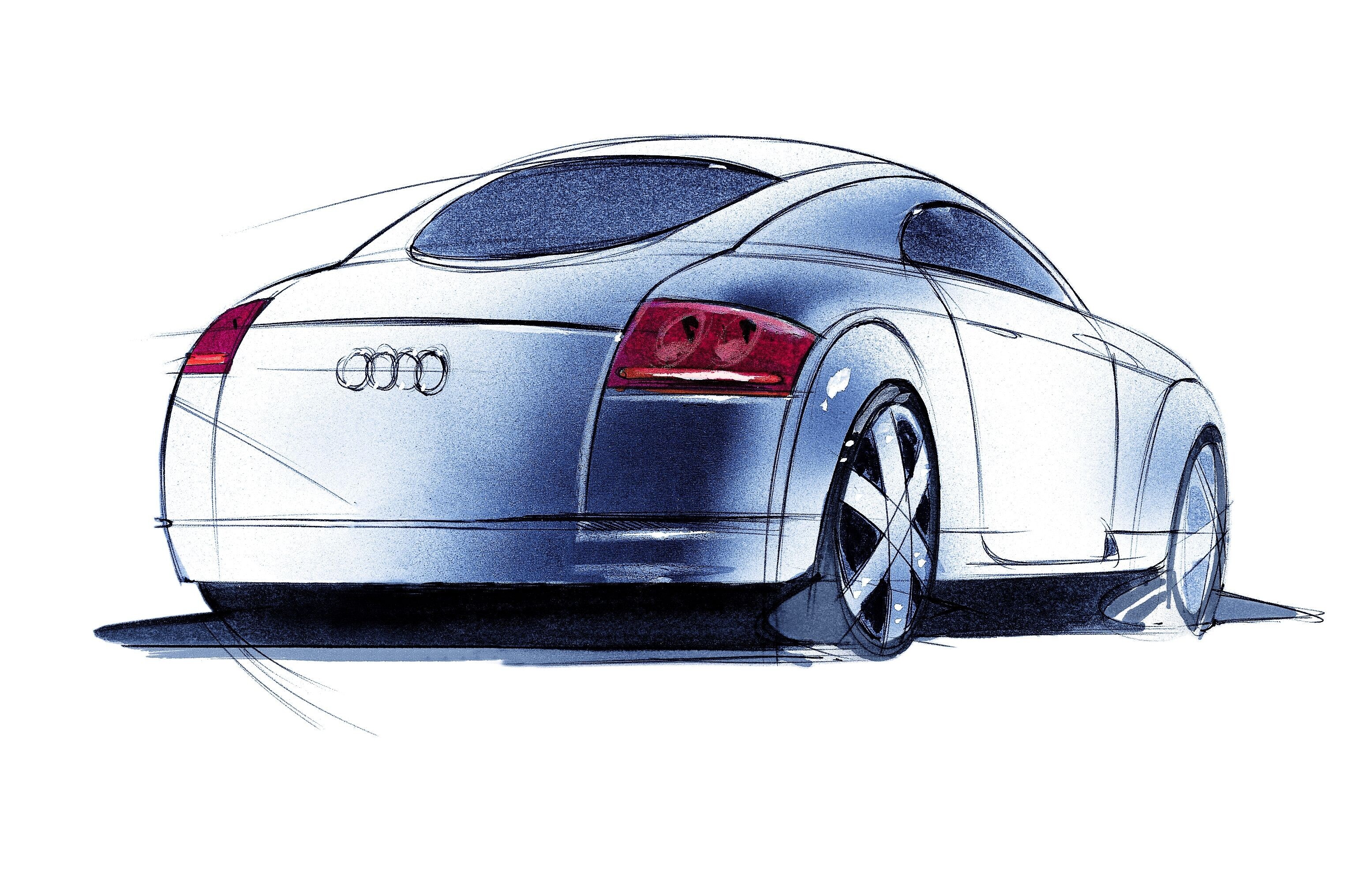 Esboço de design do Audi TT Coupé, vista traseira