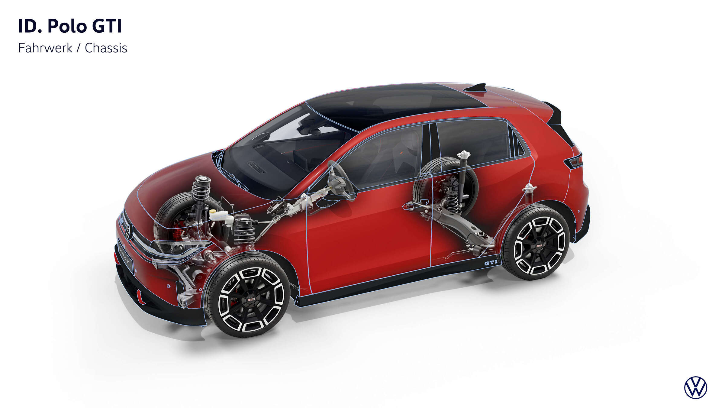 O chassis específico combina afinação GTI, controlo eletrónico e arquitetura de tração dianteira.