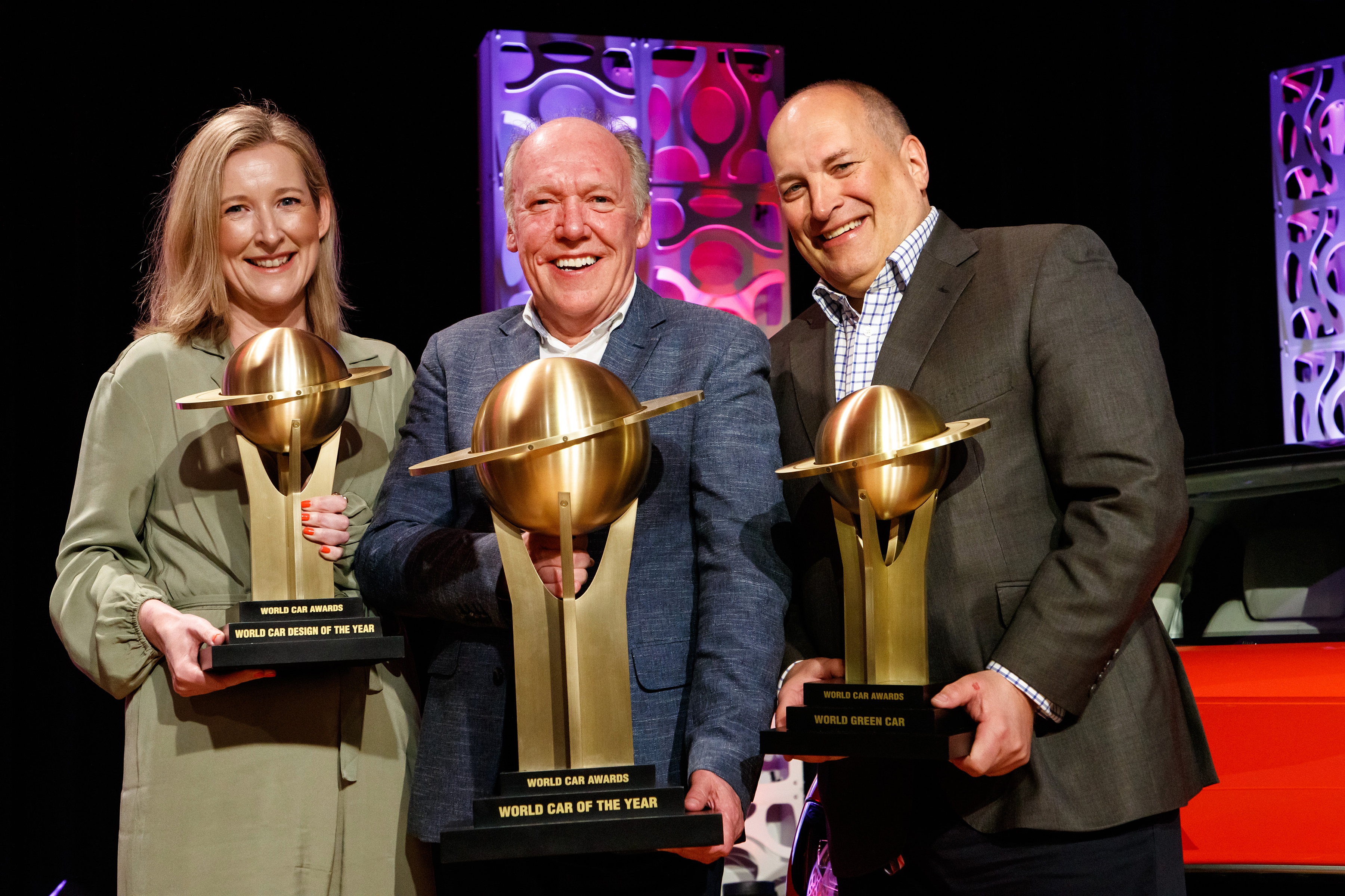 Documentação oficial da tripla vitória do I-PACE nos World Car Awards 2019, em Nova Iorque.